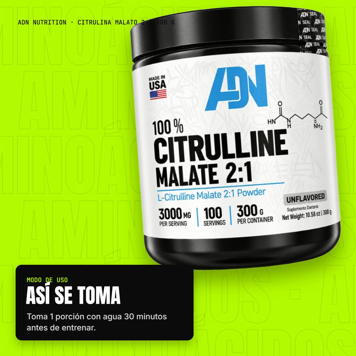 Citrulina Malato 2:1 300 g – modo de uso