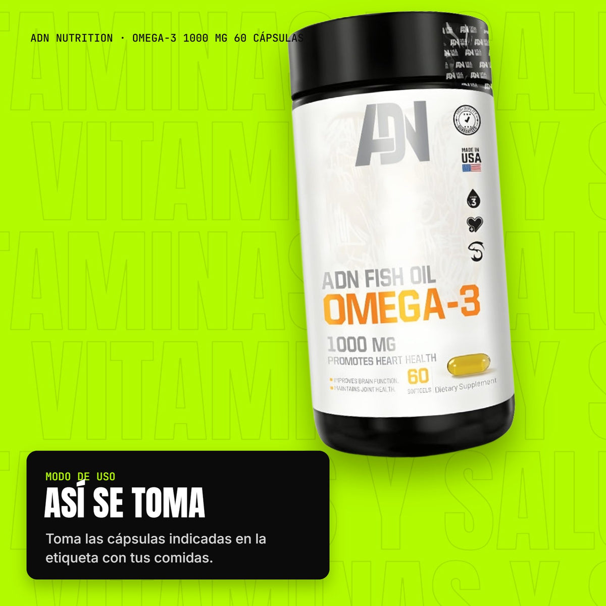 Omega-3 1000 mg 60 cápsulas – modo de uso