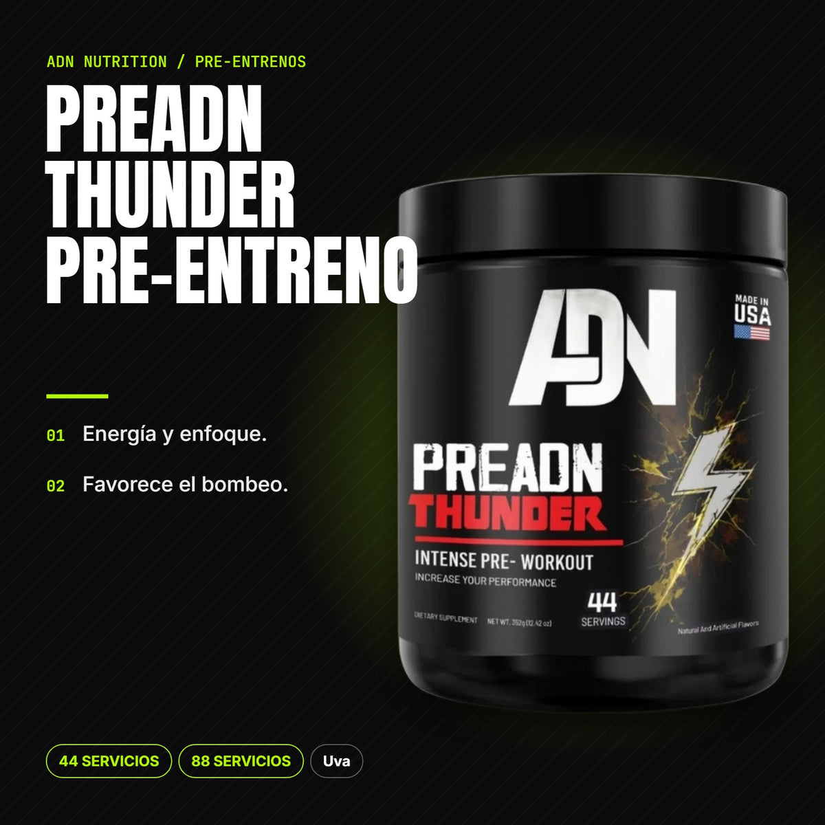 PreADN Thunder Pre-Entreno – beneficios