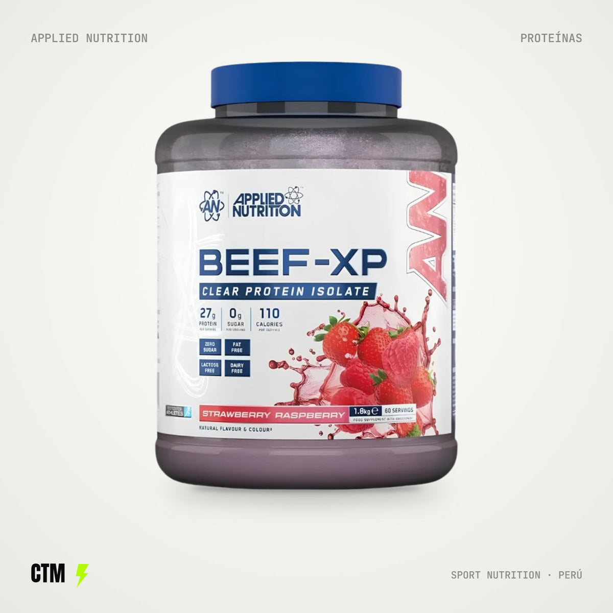 Beef-XP Proteína de Carne 1.8 kg – Strawberry & Raspberry