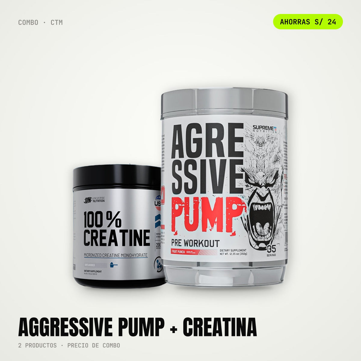 Combo Aggressive Pump + Creatina 250 g