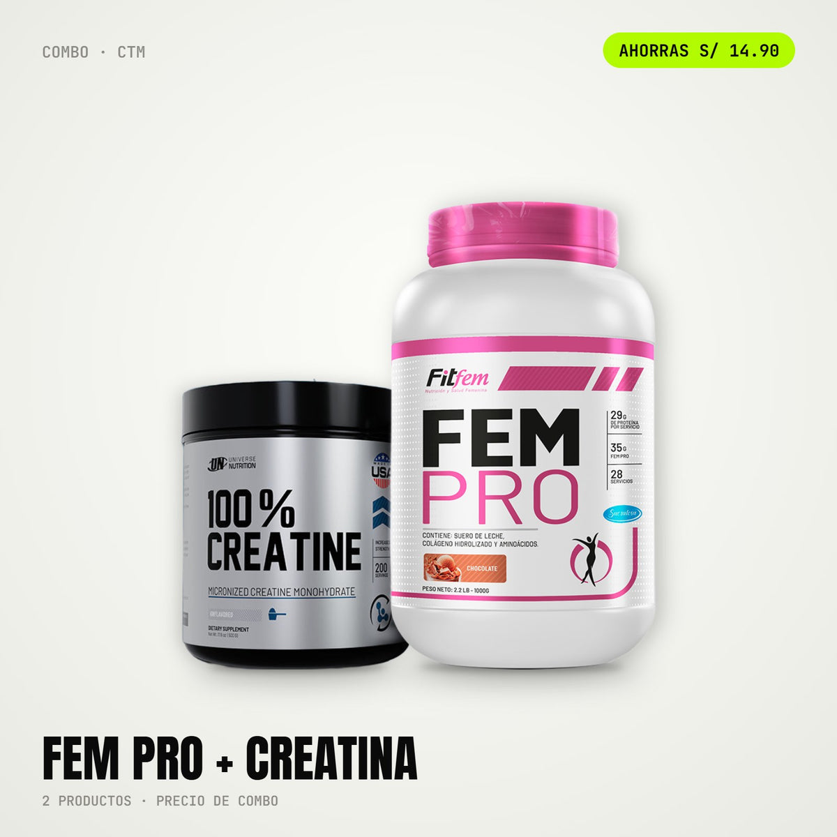 Combo FitFem: Fem Pro + Creatina 250 g