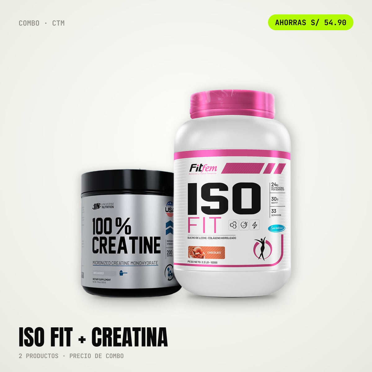 Combo FitFem: Iso Fit + Creatina 250 g