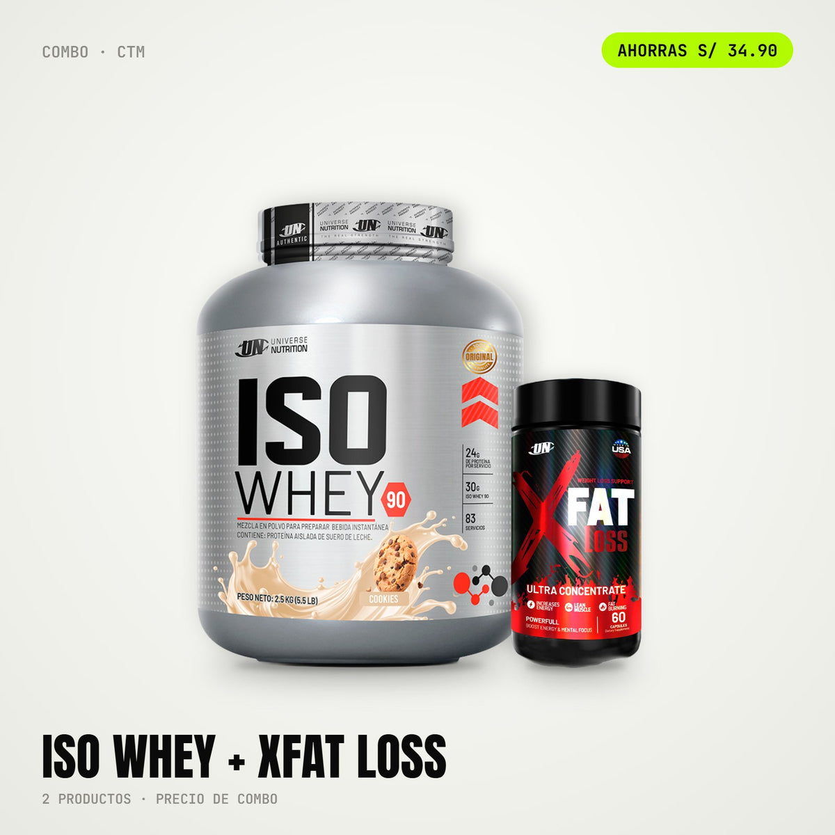 Combo Definición: Iso Whey 1.1 kg + XFat Loss