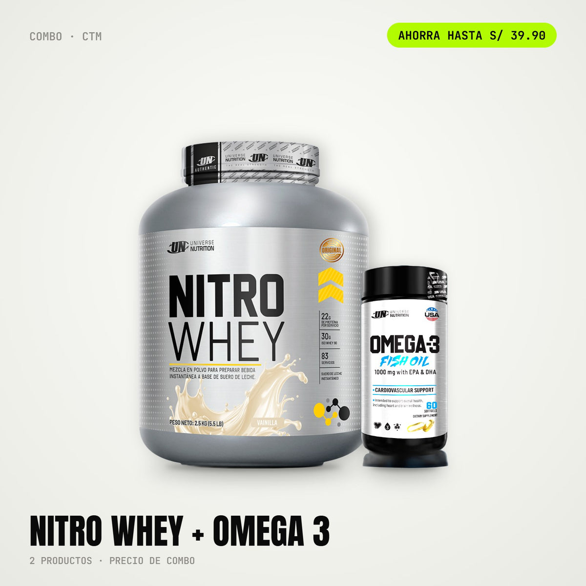Combo Nitro Whey + Omega 3