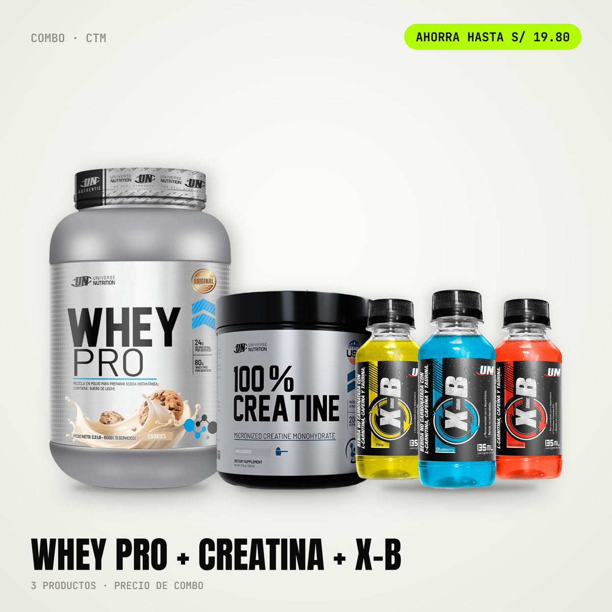 Combo Starter Whey Pro + Creatina + X-B