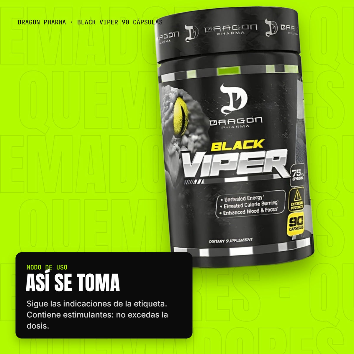 Black Viper 90 cápsulas – modo de uso