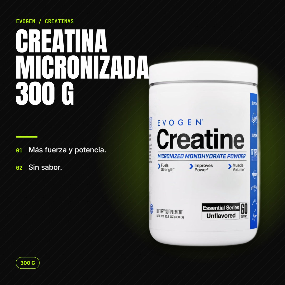 Creatina Micronizada 300 g – beneficios