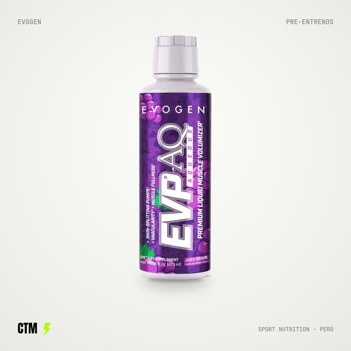 EVP AQ Pre-Entreno Líquido 473 ml – Uva