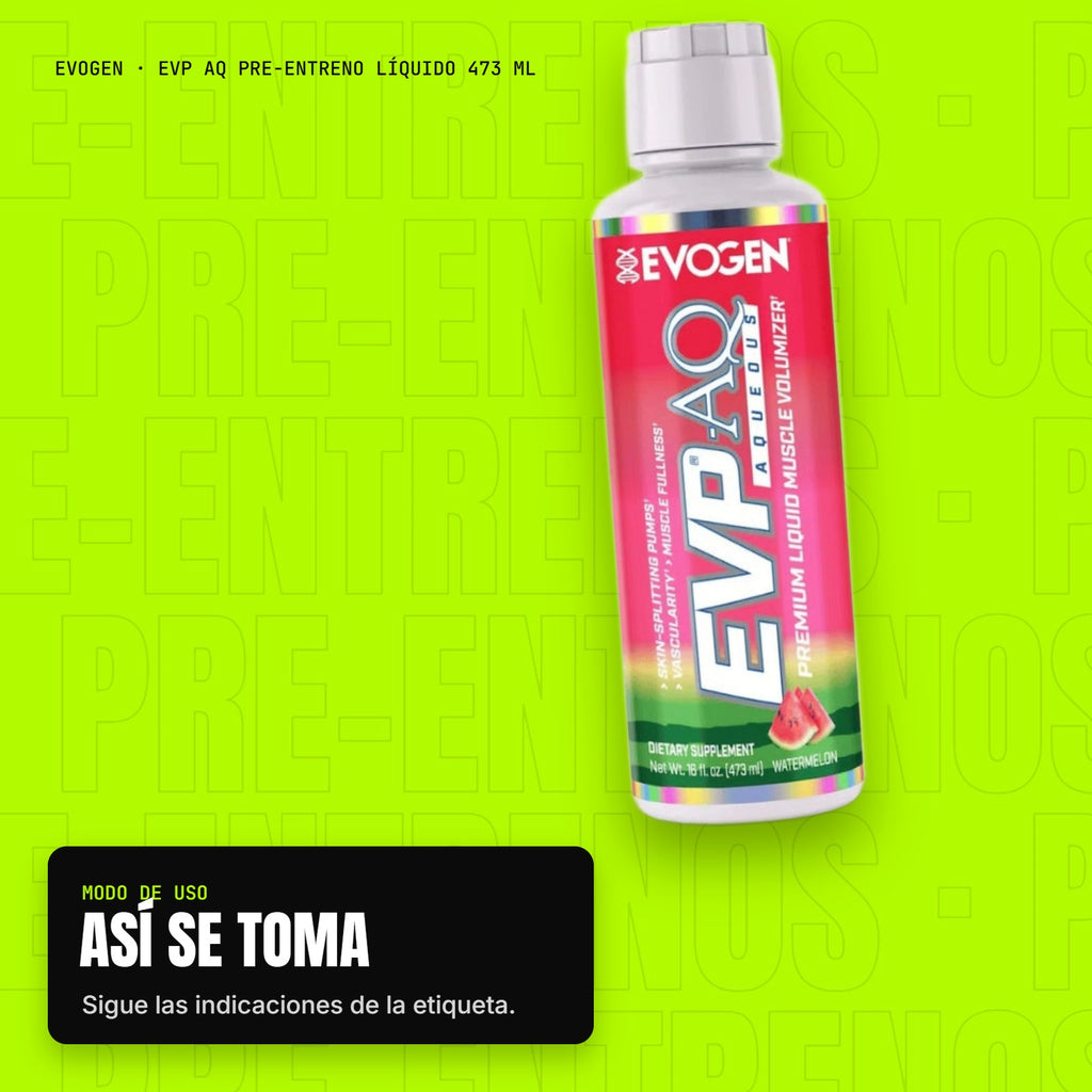 EVP AQ Pre-Entreno Líquido 473 ml – modo de uso