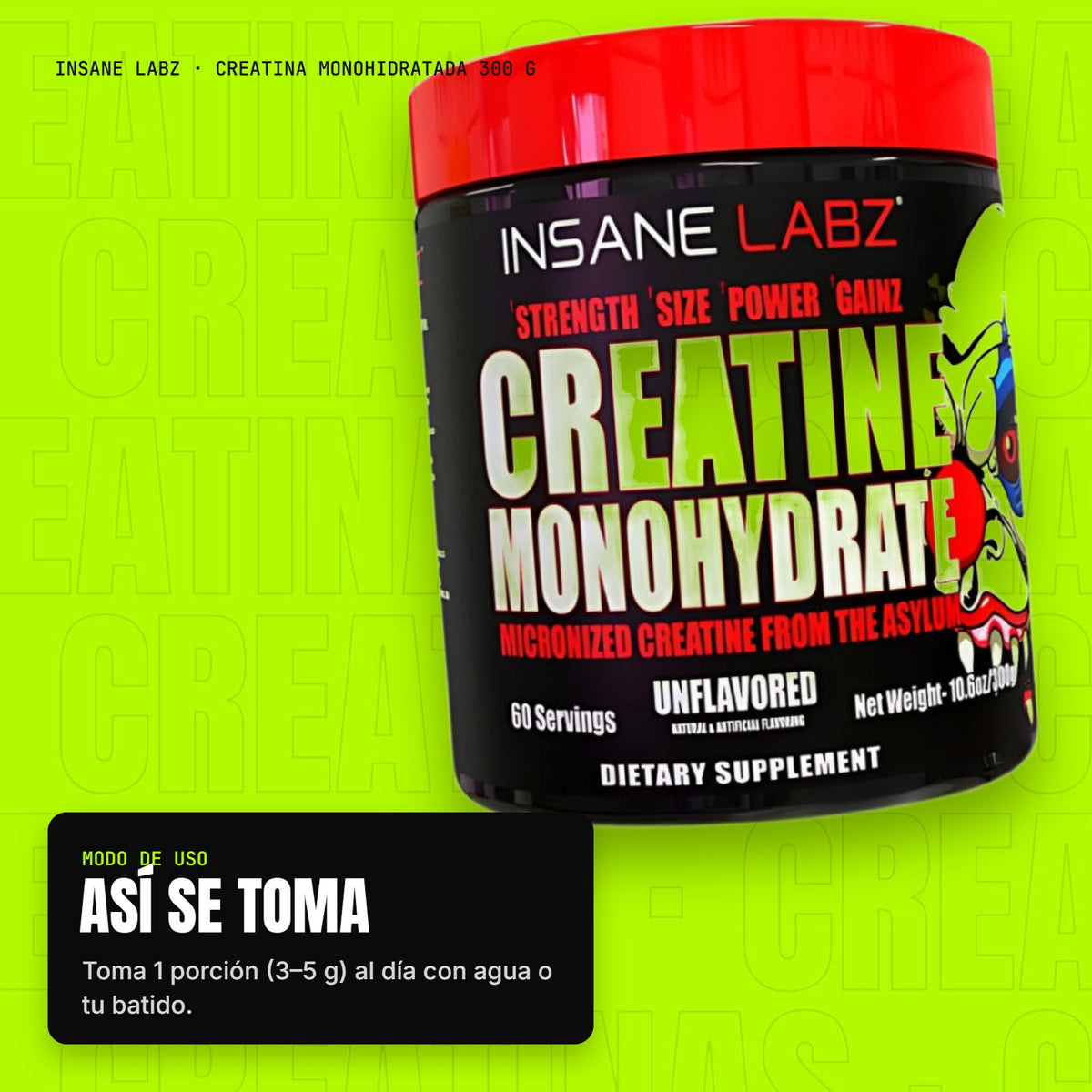 Creatina Monohidratada 300 g – modo de uso