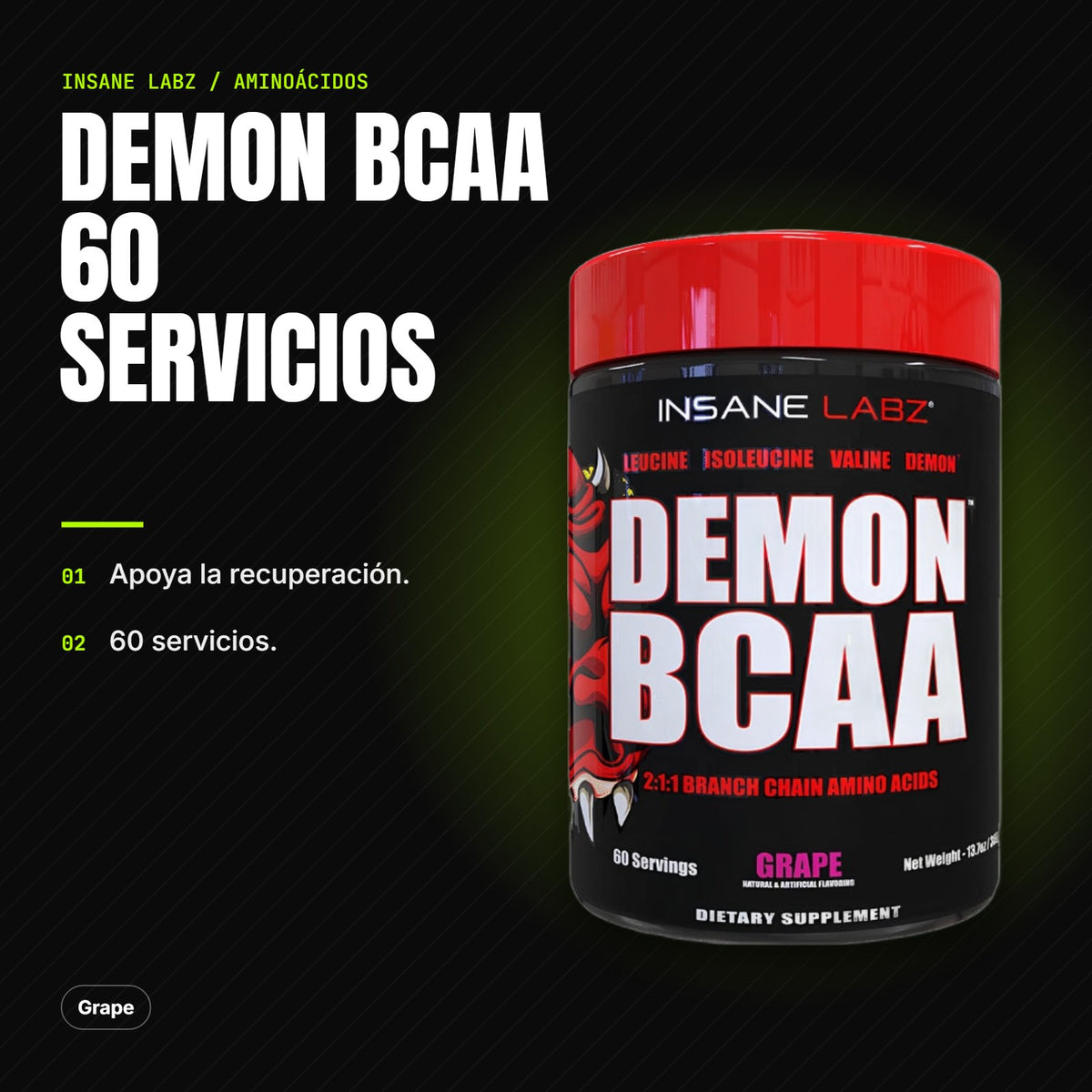 Demon BCAA 60 servicios – beneficios