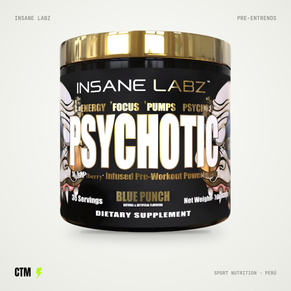 Psychotic Gold Pre-Workout 35 servicios – Blue Punch