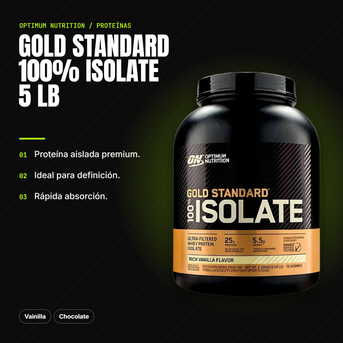 Gold Standard 100% Isolate 5 lb – beneficios