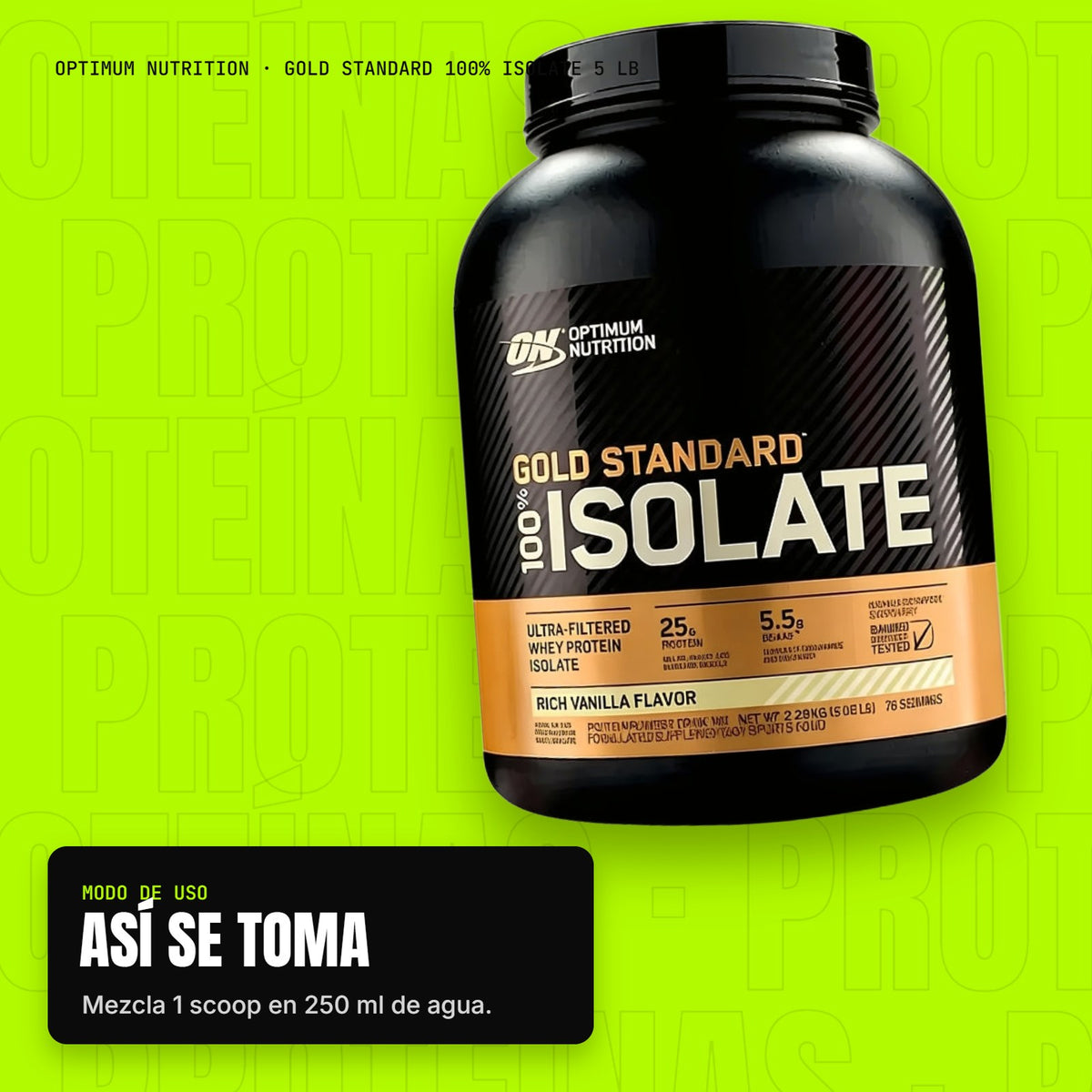 Gold Standard 100% Isolate 5 lb – modo de uso