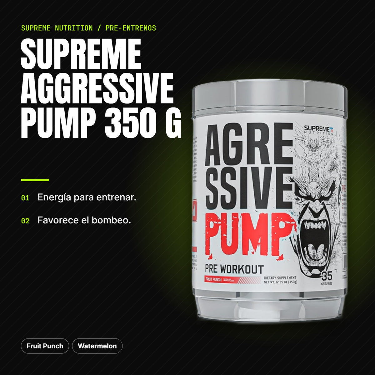 Supreme Aggressive Pump 350 g – beneficios