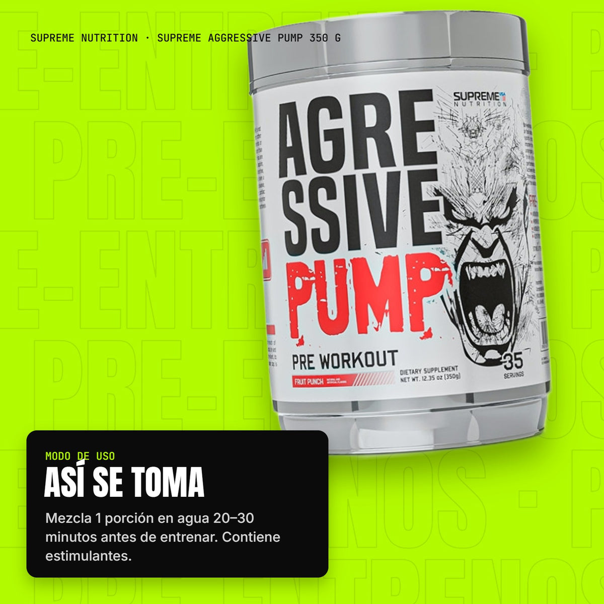 Supreme Aggressive Pump 350 g – modo de uso