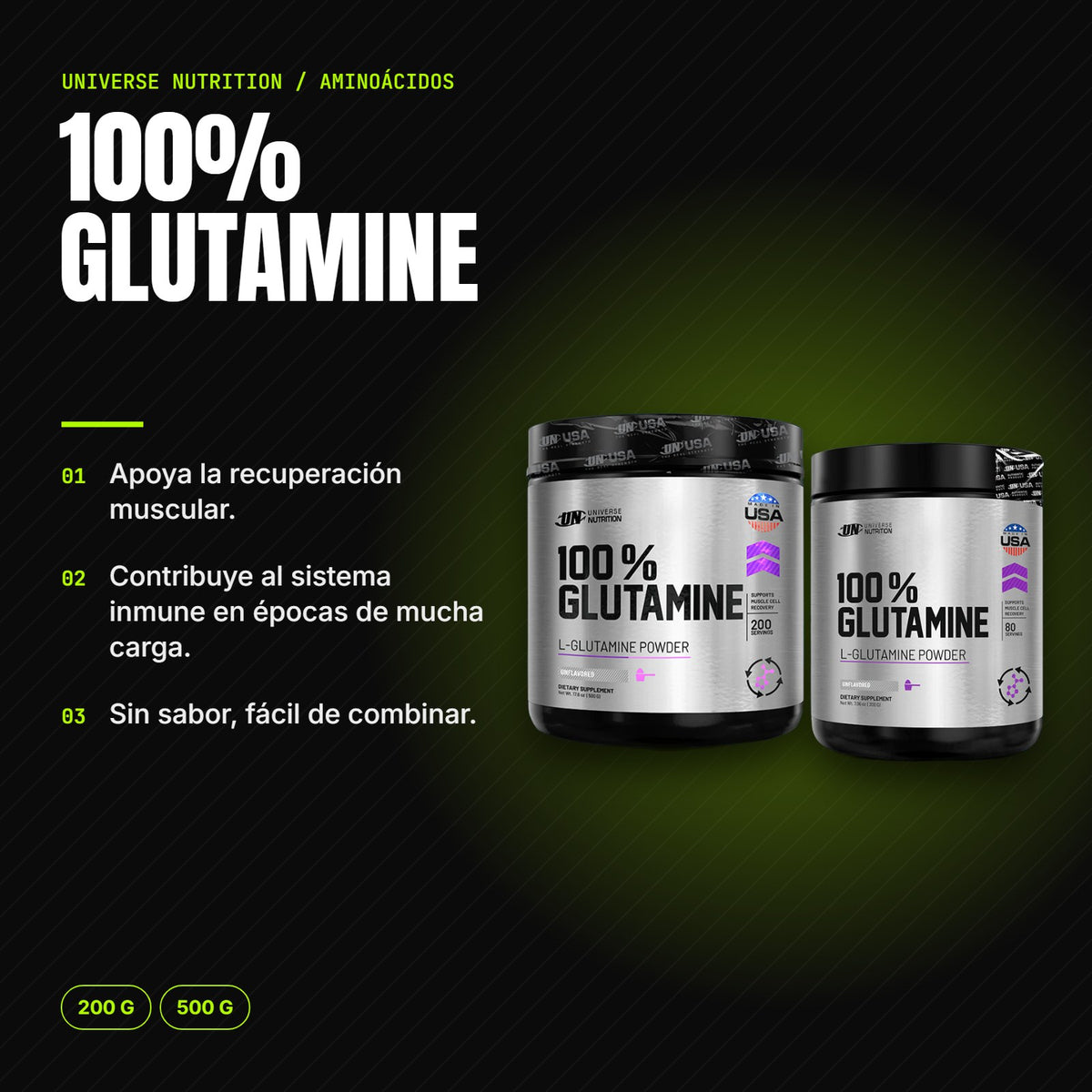 100% Glutamine – beneficios