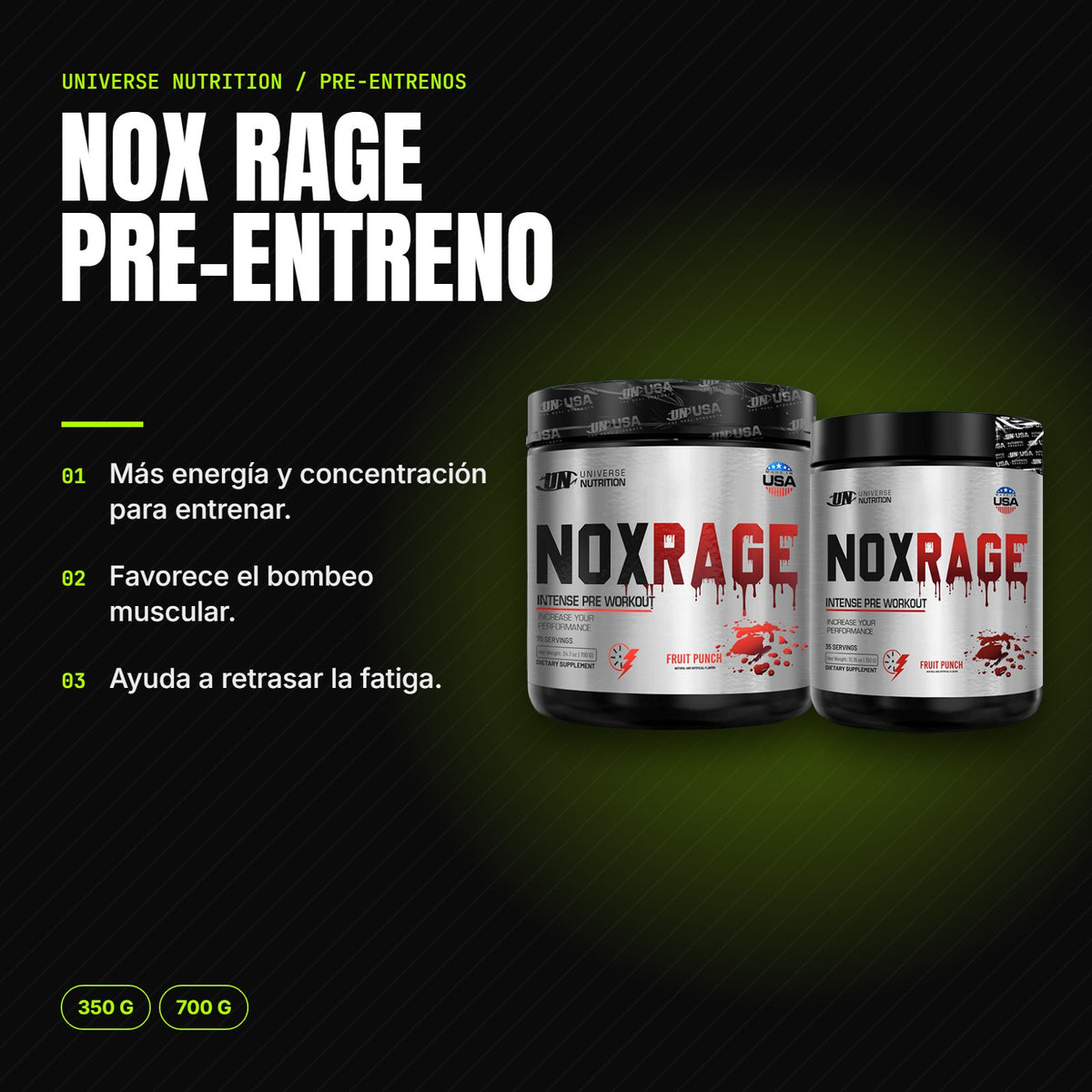 Nox Rage Pre-Entreno – beneficios