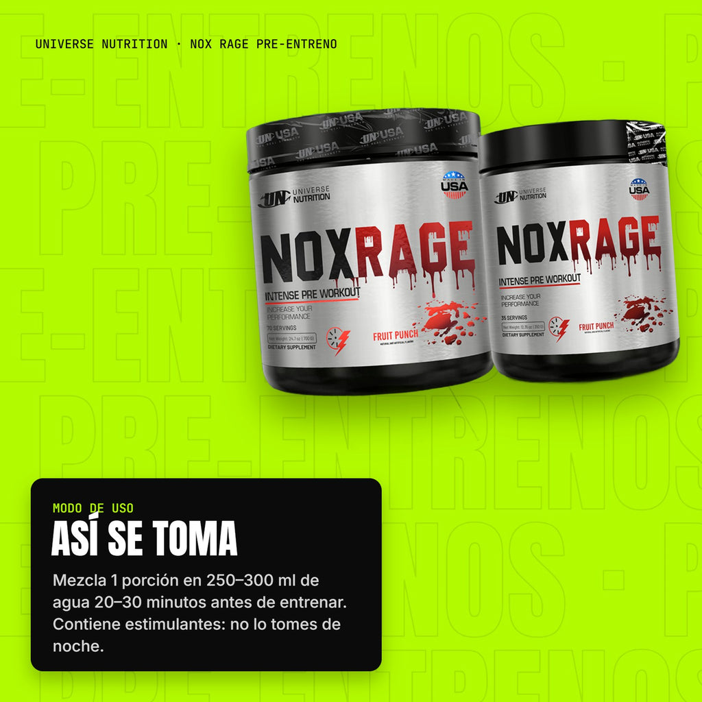Nox Rage Pre-Entreno – modo de uso